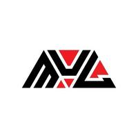 MUL triangle letter logo design with triangle shape. MUL triangle logo design monogram. MUL triangle vector logo template with red color. MUL triangular logo Simple, Elegant, and Luxurious Logo. MUL