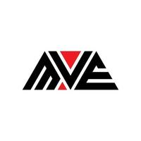 diseño de logotipo de letra triangular mve con forma de triángulo. monograma de diseño de logotipo de triángulo mve. plantilla de logotipo de vector de triángulo mve con color rojo. logotipo triangular mve logotipo simple, elegante y lujoso. muévete