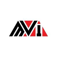 MVI triangle letter logo design with triangle shape. MVI triangle logo design monogram. MVI triangle vector logo template with red color. MVI triangular logo Simple, Elegant, and Luxurious Logo. MVI