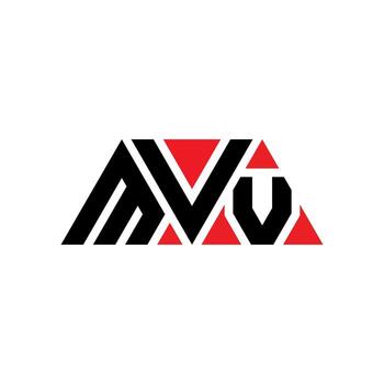 MVV triangle letter logo design with triangle shape. MVV triangle logo design monogram. MVV triangle vector logo template with red color. MVV triangular logo Simple, Elegant, and Luxurious Logo. MVV