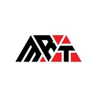 MRT triangle letter logo design with triangle shape. MRT triangle logo design monogram. MRT triangle vector logo template with red color. MRT triangular logo Simple, Elegant, and Luxurious Logo. MRT