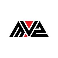 MVZ triangle letter logo design with triangle shape. MVZ triangle logo design monogram. MVZ triangle vector logo template with red color. MVZ triangular logo Simple, Elegant, and Luxurious Logo. MVZ