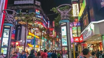 Taipei taiwan - April 20 2013.Night life of Ximending walking street in taipei city taiwan photo