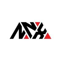 Diseño de logotipo de letra triangular nnx con forma de triángulo. monograma de diseño de logotipo de triángulo nnx. Plantilla de logotipo de vector de triángulo nnx con color rojo. logotipo triangular nnx logotipo simple, elegante y lujoso. nnx