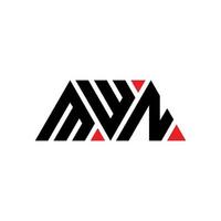 diseño de logotipo de letra triangular mwn con forma de triángulo. monograma de diseño de logotipo de triángulo mwn. plantilla de logotipo de vector de triángulo mwn con color rojo. logotipo triangular mwn logotipo simple, elegante y lujoso. mwn