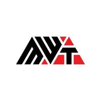 MWT triangle letter logo design with triangle shape. MWT triangle logo design monogram. MWT triangle vector logo template with red color. MWT triangular logo Simple, Elegant, and Luxurious Logo. MWT