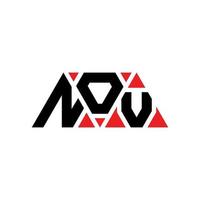 NOV triangle letter logo design with triangle shape. NOV triangle logo design monogram. NOV triangle vector logo template with red color. NOV triangular logo Simple, Elegant, and Luxurious Logo. NOV
