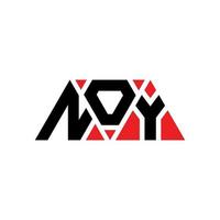 NOY triangle letter logo design with triangle shape. NOY triangle logo design monogram. NOY triangle vector logo template with red color. NOY triangular logo Simple, Elegant, and Luxurious Logo. NOY