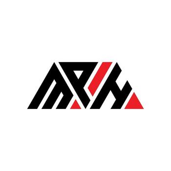 MPH triangle letter logo design with triangle shape. MPH triangle logo design monogram. MPH triangle vector logo template with red color. MPH triangular logo Simple, Elegant, and Luxurious Logo. MPH