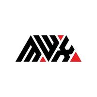 Diseño de logotipo de letra triangular mwx con forma de triángulo. monograma de diseño de logotipo de triángulo mwx. plantilla de logotipo de vector de triángulo mwx con color rojo. logotipo triangular mwx logotipo simple, elegante y lujoso. mwx