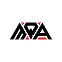 MQA triangle letter logo design with triangle shape. MQA triangle logo design monogram. MQA triangle vector logo template with red color. MQA triangular logo Simple, Elegant, and Luxurious Logo. MQA