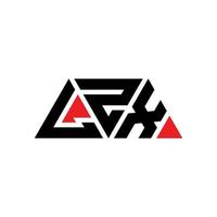 LZX triangle letter logo design with triangle shape. LZX triangle logo design monogram. LZX triangle vector logo template with red color. LZX triangular logo Simple, Elegant, and Luxurious Logo. LZX