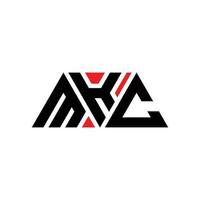 mkc diseño de logotipo de letra triangular con forma de triángulo. monograma de diseño del logotipo del triángulo mkc. plantilla de logotipo vectorial de triángulo mkc con color rojo. logotipo triangular mkc logotipo simple, elegante y lujoso. mkc vector