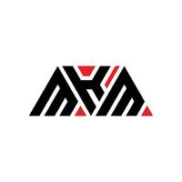 Diseño de logotipo de letra triangular mkm con forma de triángulo. Monograma de diseño de logotipo de triángulo mkm. plantilla de logotipo de vector de triángulo mkm con color rojo. logotipo triangular mkm logotipo simple, elegante y lujoso. mkm