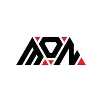 diseño de logotipo de letra mon triángulo con forma de triángulo. monograma de diseño de logotipo de triángulo mon. plantilla de logotipo de vector de triángulo mon con color rojo. logo triangular mon logo simple, elegante y lujoso. lun