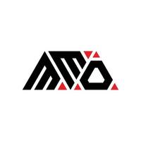 MMO triangle letter logo design with triangle shape. MMO triangle logo design monogram. MMO triangle vector logo template with red color. MMO triangular logo Simple, Elegant, and Luxurious Logo. MMO