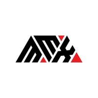 Diseño de logotipo de letra triangular mmx con forma de triángulo. Monograma de diseño de logotipo de triángulo mmx. plantilla de logotipo de vector de triángulo mmx con color rojo. logotipo triangular mmx logotipo simple, elegante y lujoso. mmx