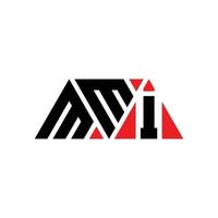 diseño de logotipo de letra triangular mmi con forma de triángulo. monograma de diseño de logotipo de triángulo mmi. plantilla de logotipo de vector de triángulo mmi con color rojo. logotipo triangular mmi logotipo simple, elegante y lujoso. mmi