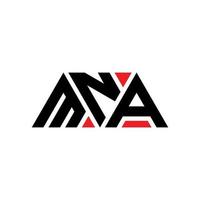 MNA triangle letter logo design with triangle shape. MNA triangle logo design monogram. MNA triangle vector logo template with red color. MNA triangular logo Simple, Elegant, and Luxurious Logo. MNA