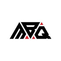 MBQ triangle letter logo design with triangle shape. MBQ triangle logo design monogram. MBQ triangle vector logo template with red color. MBQ triangular logo Simple, Elegant, and Luxurious Logo. MBQ