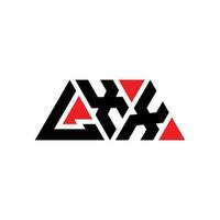 Diseño de logotipo de letra triangular lxx con forma de triángulo. Monograma de diseño de logotipo de triángulo lxx. Plantilla de logotipo de vector de triángulo lxx con color rojo. logotipo triangular lxx logotipo simple, elegante y lujoso. lxx