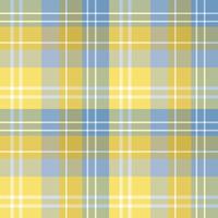 Seamless pattern in fascinating stylish blue, yellow and white colors for plaid, fabric, textile, clothes, tablecloth and other things. Vector image.