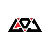 LOJ triangle letter logo design with triangle shape. LOJ triangle logo design monogram. LOJ triangle vector logo template with red color. LOJ triangular logo Simple, Elegant, and Luxurious Logo. LOJ