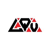 LQV triangle letter logo design with triangle shape. LQV triangle logo design monogram. LQV triangle vector logo template with red color. LQV triangular logo Simple, Elegant, and Luxurious Logo. LQV