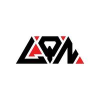 LQN triangle letter logo design with triangle shape. LQN triangle logo design monogram. LQN triangle vector logo template with red color. LQN triangular logo Simple, Elegant, and Luxurious Logo. LQN