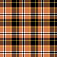 Seamless pattern in fascinating orange, white, black and yellow colors for plaid, fabric, textile, clothes, tablecloth and other things. Vector image.