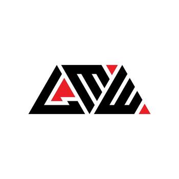 LMW triangle letter logo design with triangle shape. LMW triangle logo design monogram. LMW triangle vector logo template with red color. LMW triangular logo Simple, Elegant, and Luxurious Logo. LMW