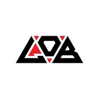 diseño de logotipo de letra triangular lob con forma de triángulo. monograma de diseño de logotipo de triángulo lob. plantilla de logotipo de vector de triángulo lob con color rojo. logotipo triangular lob logotipo simple, elegante y lujoso. lob
