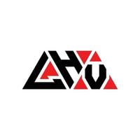 diseño de logotipo de letra triangular lhv con forma de triángulo. monograma de diseño del logotipo del triángulo lhv. plantilla de logotipo de vector de triángulo lhv con color rojo. logotipo triangular lhv logotipo simple, elegante y lujoso. izq