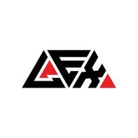 LEX triangle letter logo design with triangle shape. LEX triangle logo design monogram. LEX triangle vector logo template with red color. LEX triangular logo Simple, Elegant, and Luxurious Logo. LEX