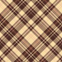 Seamless pattern in fascinating beautiful dark brown, light yellow and warm pink colors for plaid, fabric, textile, clothes, tablecloth and other things. Vector image. 2