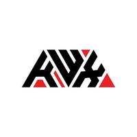 KWX triangle letter logo design with triangle shape. KWX triangle logo design monogram. KWX triangle vector logo template with red color. KWX triangular logo Simple, Elegant, and Luxurious Logo. KWX