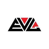 EVL triangle letter logo design with triangle shape. EVL triangle logo design monogram. EVL triangle vector logo template with red color. EVL triangular logo Simple, Elegant, and Luxurious Logo. EVL