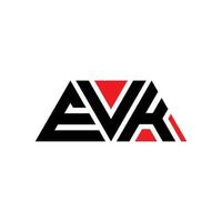 EVK triangle letter logo design with triangle shape. EVK triangle logo design monogram. EVK triangle vector logo template with red color. EVK triangular logo Simple, Elegant, and Luxurious Logo. EVK