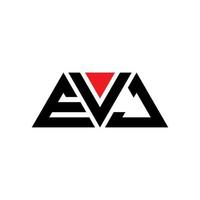 EVJ triangle letter logo design with triangle shape. EVJ triangle logo design monogram. EVJ triangle vector logo template with red color. EVJ triangular logo Simple, Elegant, and Luxurious Logo. EVJ