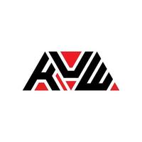 diseño de logotipo de letra triangular kuw con forma de triángulo. monograma de diseño del logotipo del triángulo kuw. plantilla de logotipo de vector de triángulo kuw con color rojo. logotipo triangular kuw logotipo simple, elegante y lujoso. kuw