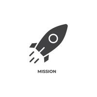 Vector sign of mission symbol is isolated on a white background. icon color editable.