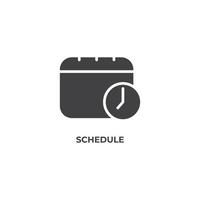 Vector sign of schedule symbol is isolated on a white background. icon color editable.