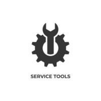 Vector sign of service tools symbol is isolated on a white background. icon color editable.