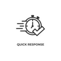 Vector sign of quick response symbol is isolated on a white background. icon color editable.