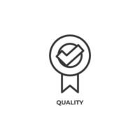 Vector sign of quality symbol is isolated on a white background. icon color editable.