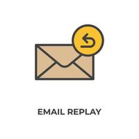 Vector sign of email replay symbol is isolated on a white background. icon color editable.