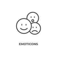 el signo vectorial del símbolo de emoticonos está aislado en un fondo blanco. color de icono editable. vector