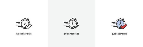 quick response icon. Line, solid and filled outline colorful version, outline and filled vector sign. Idea Symbol, logo illustration. Vector graphics