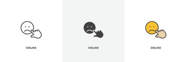 dislike icon. Line, solid and filled outline colorful version, outline and filled vector sign. Idea Symbol, logo illustration. Vector graphics