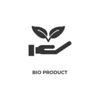 el signo vectorial del símbolo del bioproducto está aislado en un fondo blanco. color de icono editable. vector